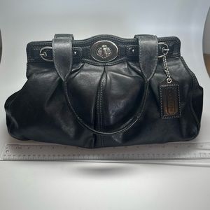 Coach Black Leather Satchel Shoulder Bag